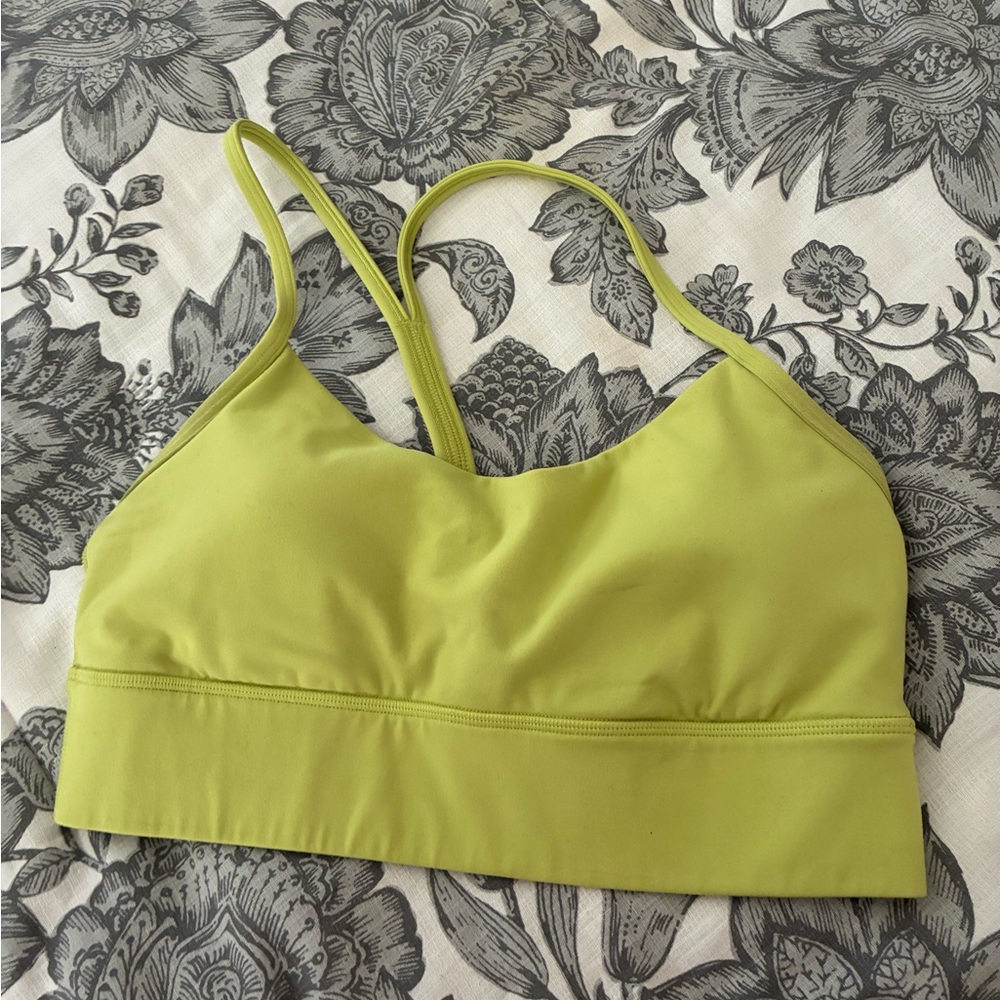 lululemon athletica Chartreuse “wasabi” Strappy Sports Bra